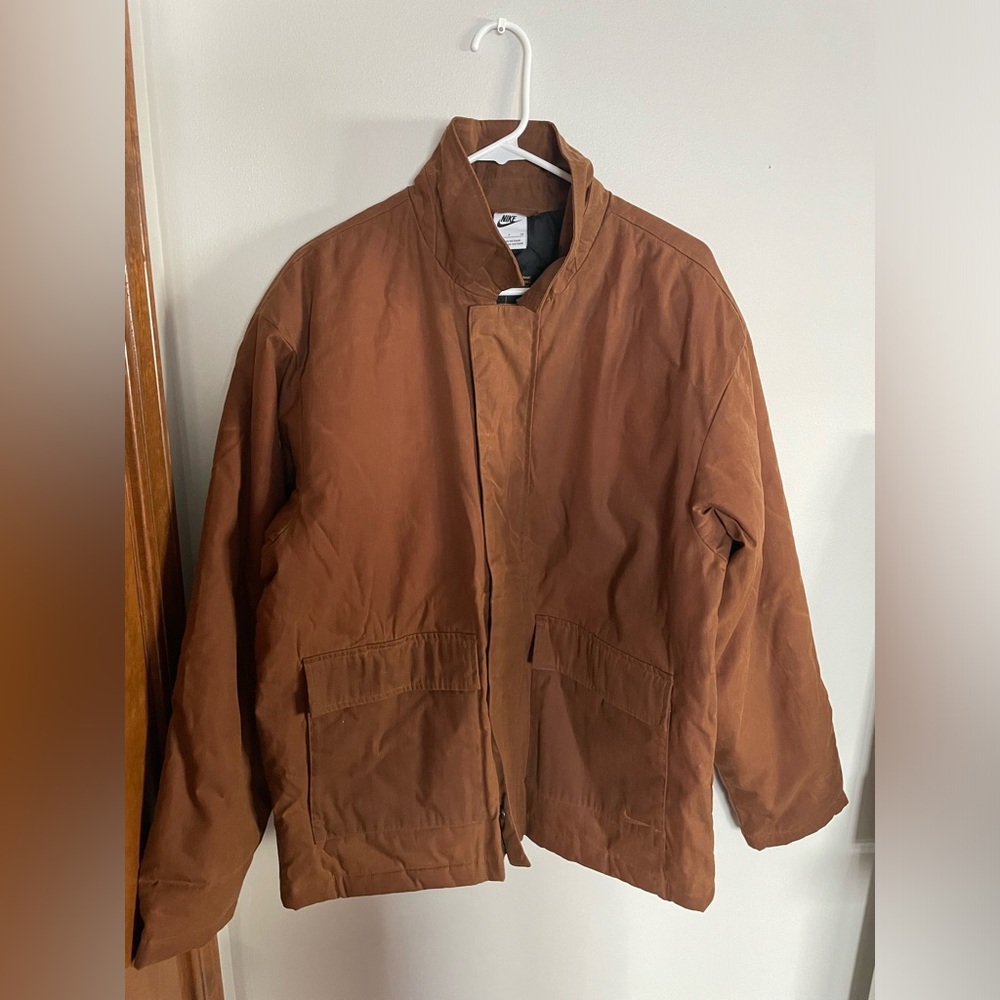 Nike Life Waxed Canvas Work Jacket Brown Men's Size Small FN3130-281